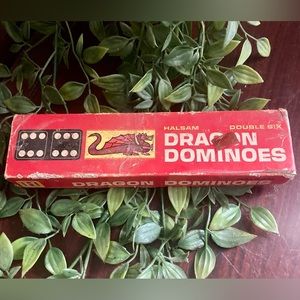 Dragon Dominoes ~ Vintage Halsam Double Six  Complete Set #622